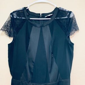 New York & Company Black Satin Jumpsuit